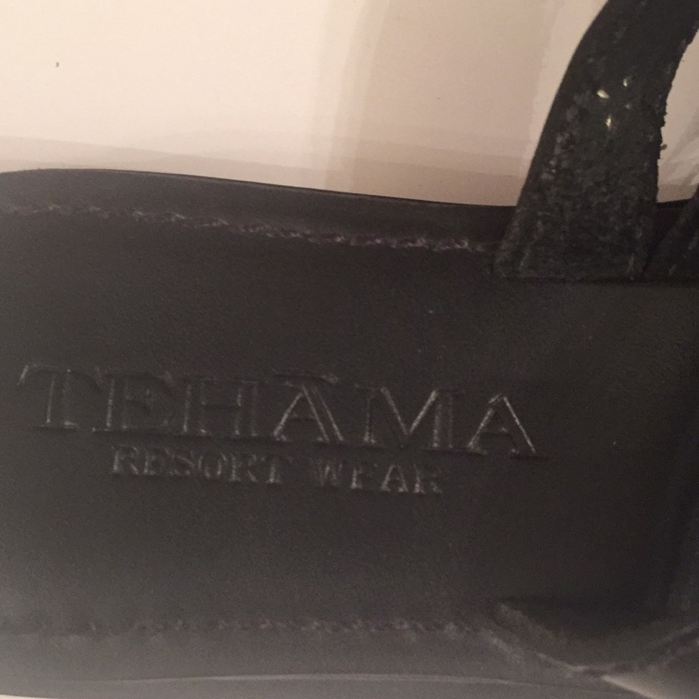Tehama Resort Wear Black Studded Leather Sandals - Picture 6 of 7